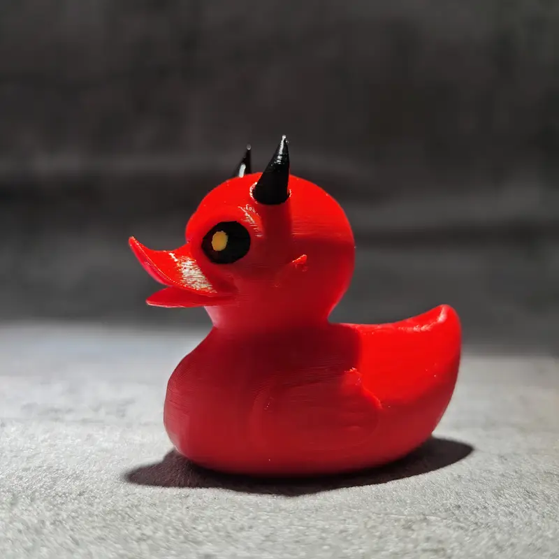 Art Craft Duck - 3D Baskılı Şeytan Ördek Heykeli Koyu
